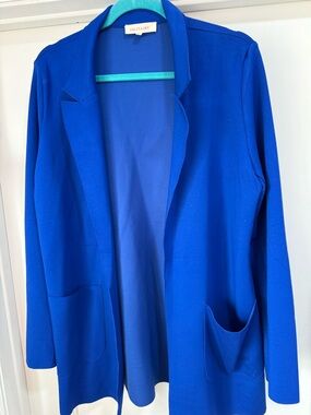 Solitaire Royal Blue Open Front Jacket large NWOT